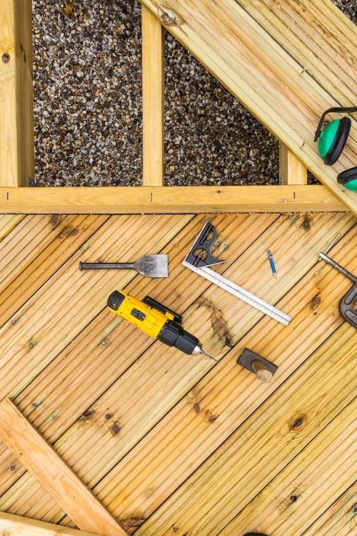 Deck tools and deck under construction